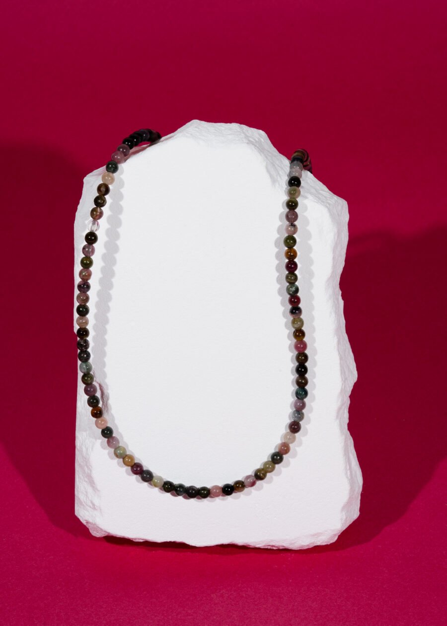 4mm Turmalin Doğal Taş Gümüş Kolye 4mm Turmalin Doğal Taş Gümüş Kolye