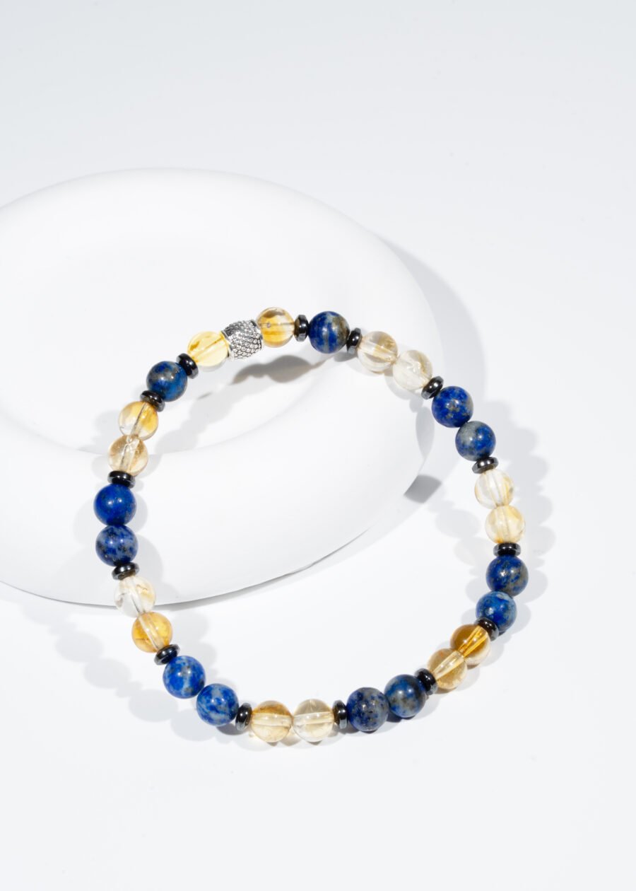 6mm Sitrin & Lapis Lazuli & Hematit Doğal Taş Bileklik