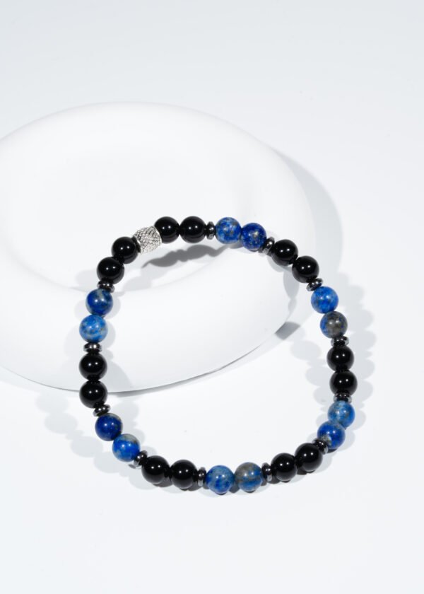 6mm Oniks & Lapis Lazuli & Hematit Doğal Taş Bileklik