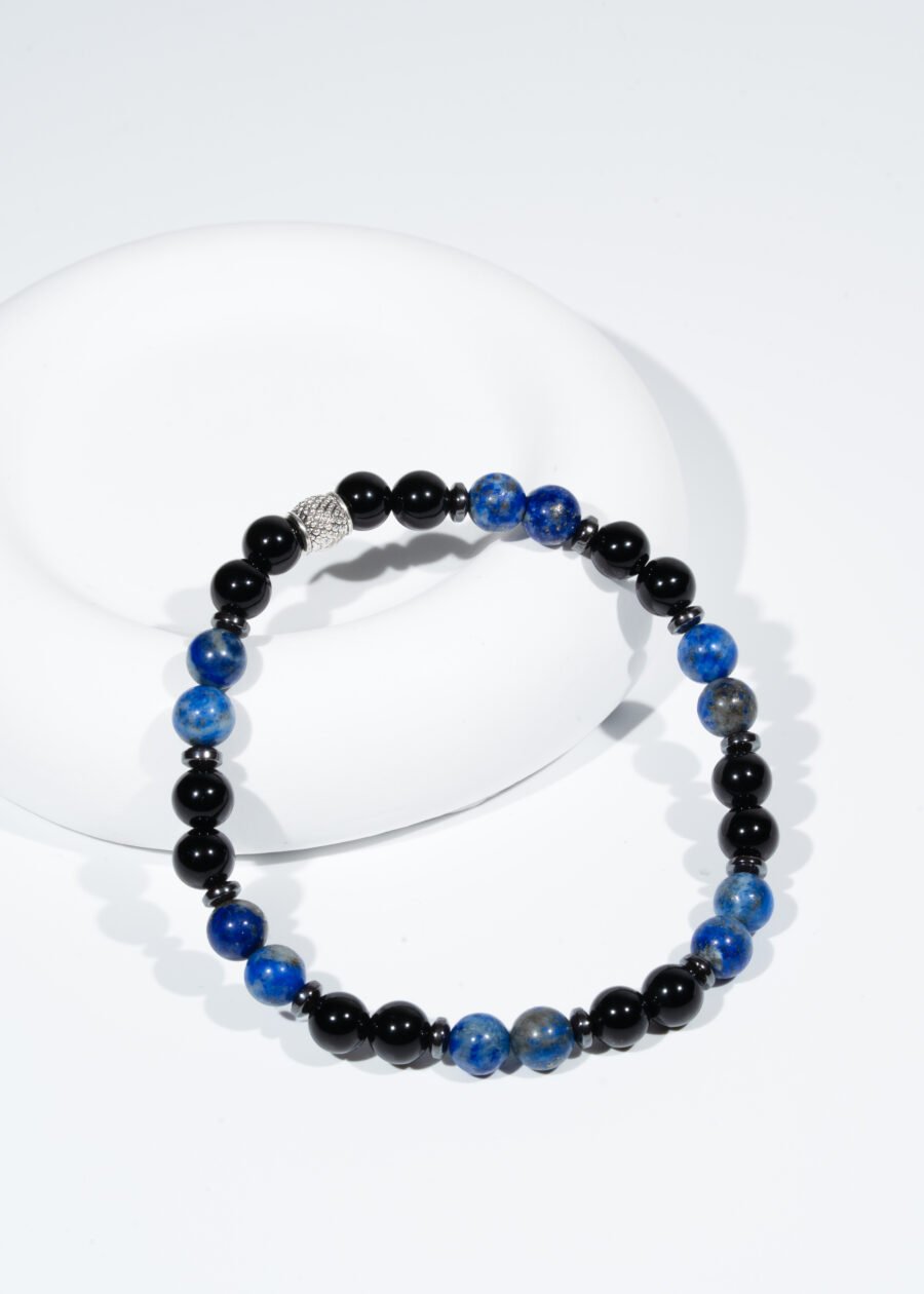 6mm Oniks & Lapis Lazuli & Hematit Doğal Taş Bileklik