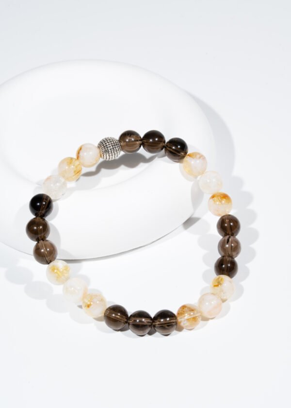 8mm Sitrin & Dumanlı Kuvars Doğal Taş Bileklik