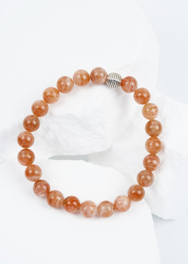 8mm Güneş Taşı Doğal Taş Bileklik