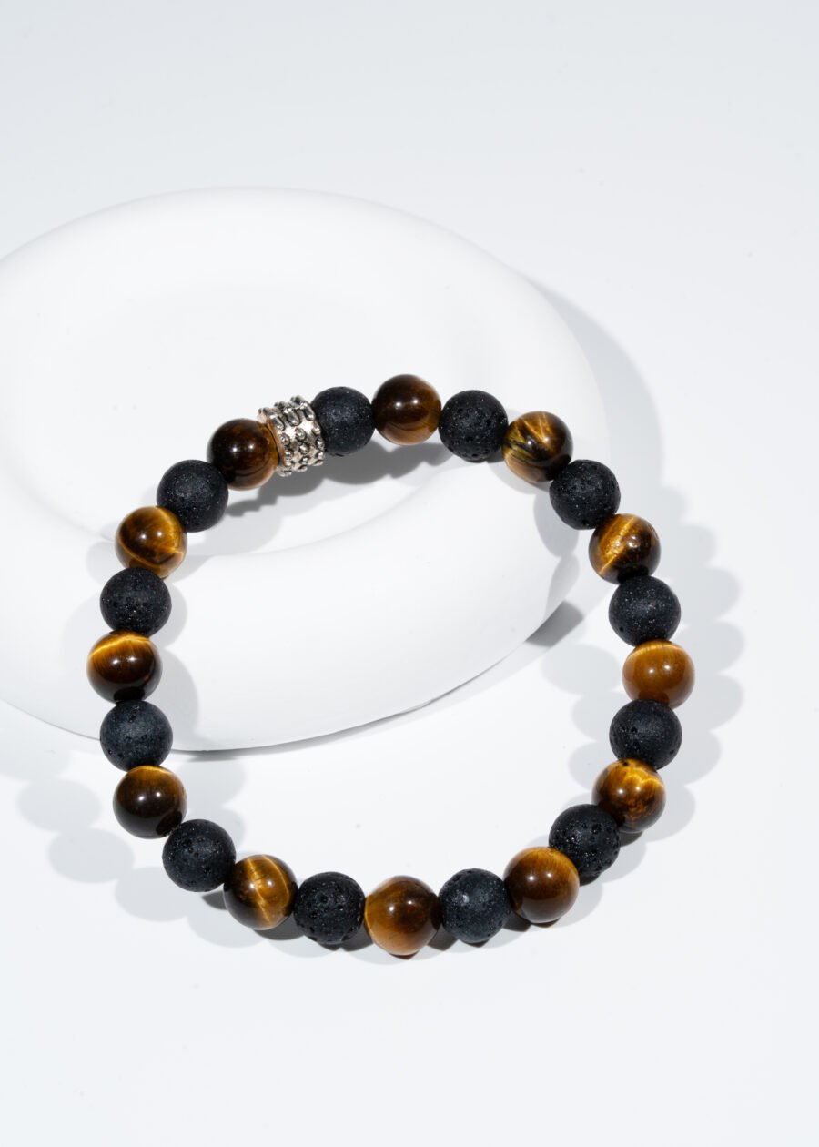 8mm Kaplan Gözü & Lav Taşı Doğal Taş Bileklik 8mm Kaplan Gözü & Lav Taşı Doğal Taş Bileklik