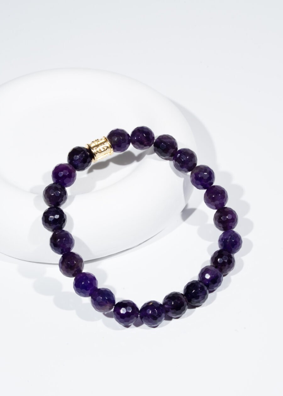 8mm Faset Kesim Ametist Doğal Taş Bileklik 8mm Faset Kesim Ametist Doğal Taş Bileklik