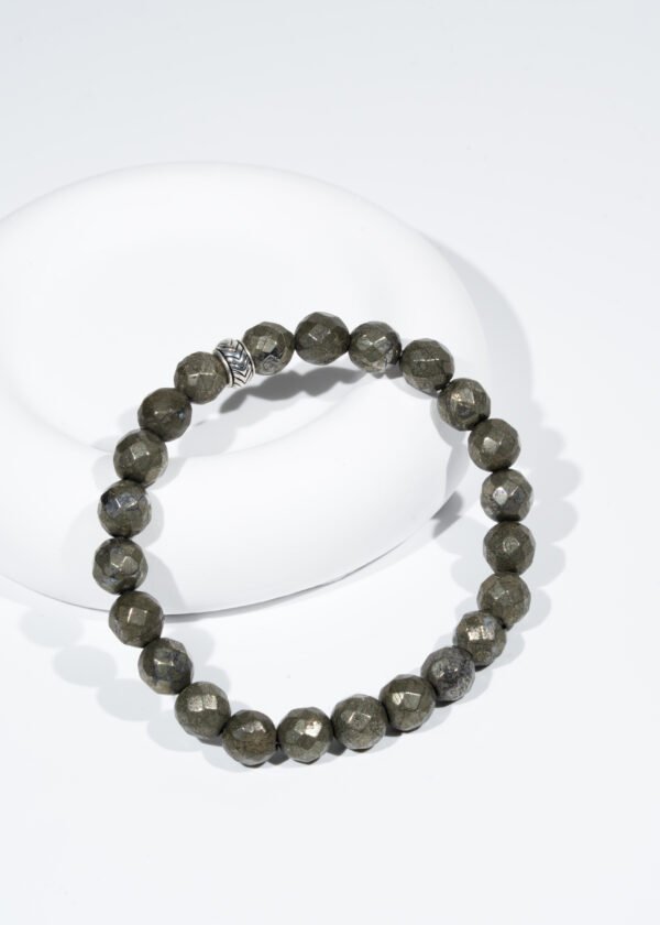 8mm Faset Kesim Pirit Doğal Taş Bileklik