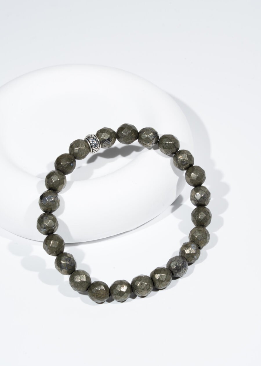 8mm Faset Kesim Pirit Doğal Taş Bileklik 8mm Faset Kesim Pirit Doğal Taş Bileklik