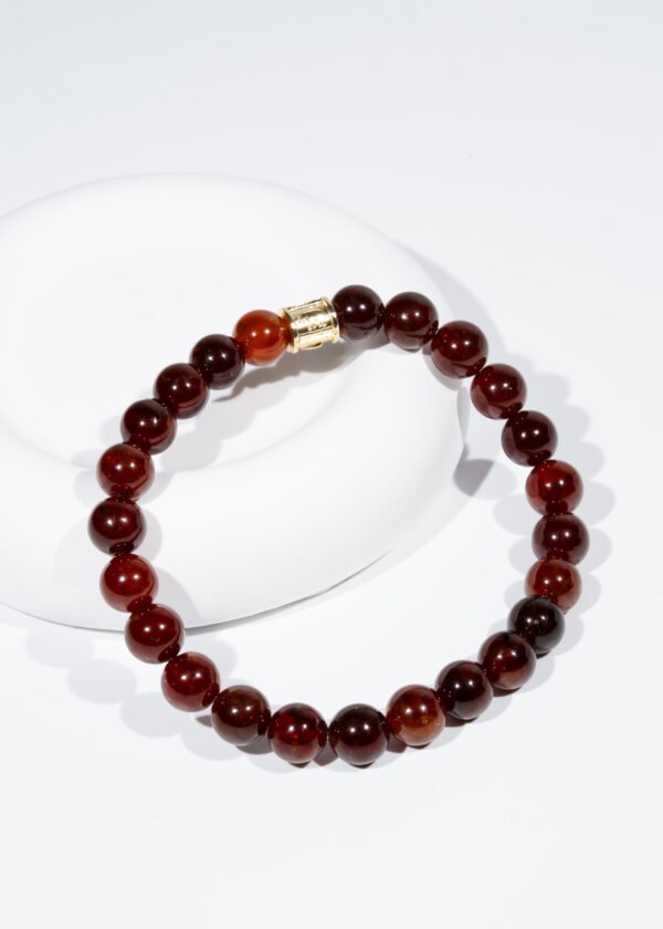 8mm Portakal Garnet (Lal) Doğal Taş Bileklik