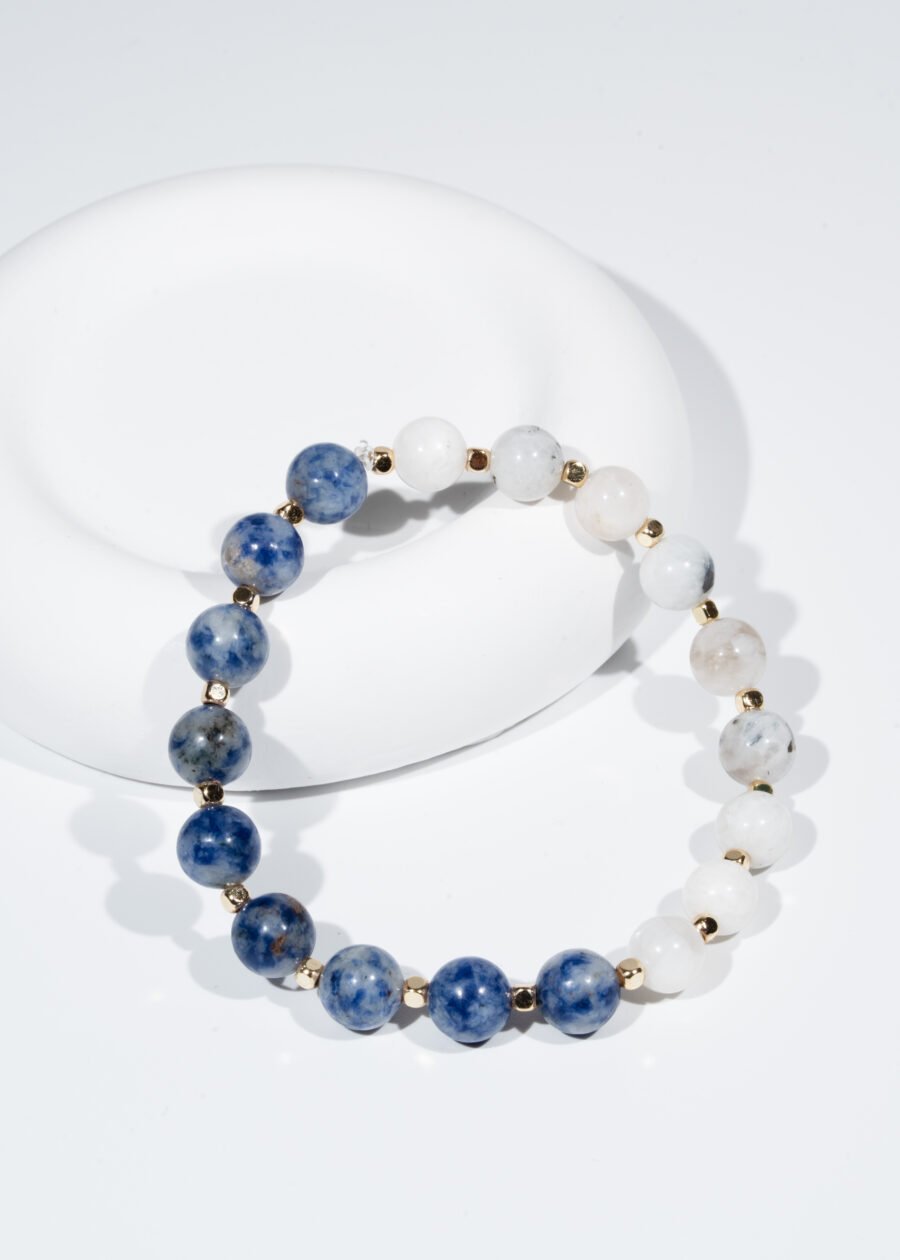 8mm Ay Taşı & Sodalit Doğal Taş Bileklik 8mm Ay Taşı & Sodalit Doğal Taş Bileklik