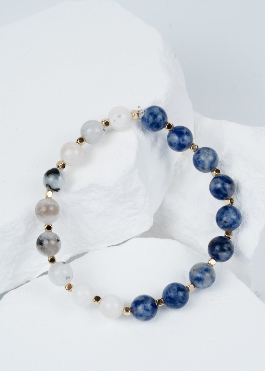 8mm Ay Taşı & Sodalit Doğal Taş Bileklik