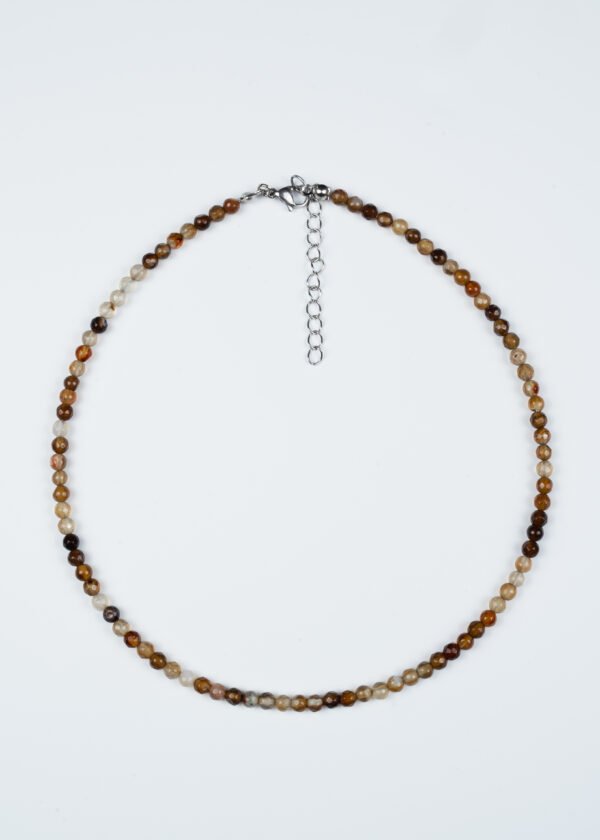 4mm Faset Kesim Akik Doğal Taş Kolye