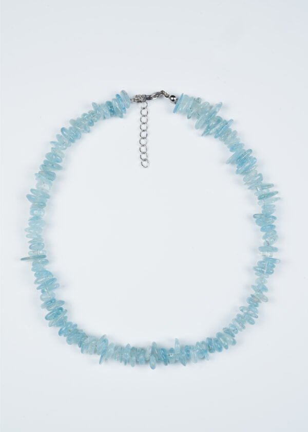 Akuamarin Doğal Taş Gümüş Kolye