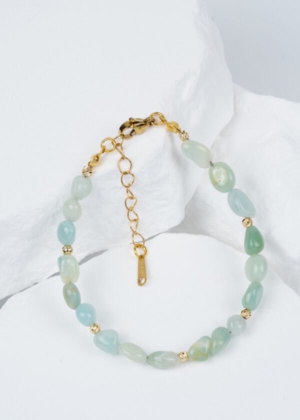 Dorika Top Detaylı Amazonit Doğal Taş Bileklik - Görsel 2