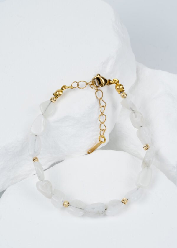 Dorika Top Detaylı Ay Taşı Doğal Taş Bileklik