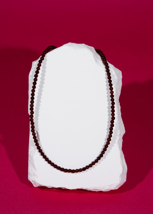 4mm Garnet (Lal) Doğal Taş Kolye