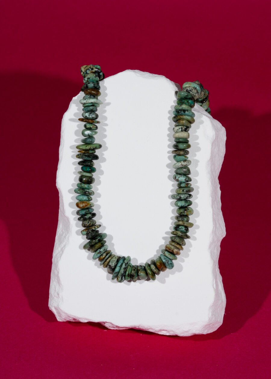 Afrika Turkuazı Doğal Taş Gümüş Kolye