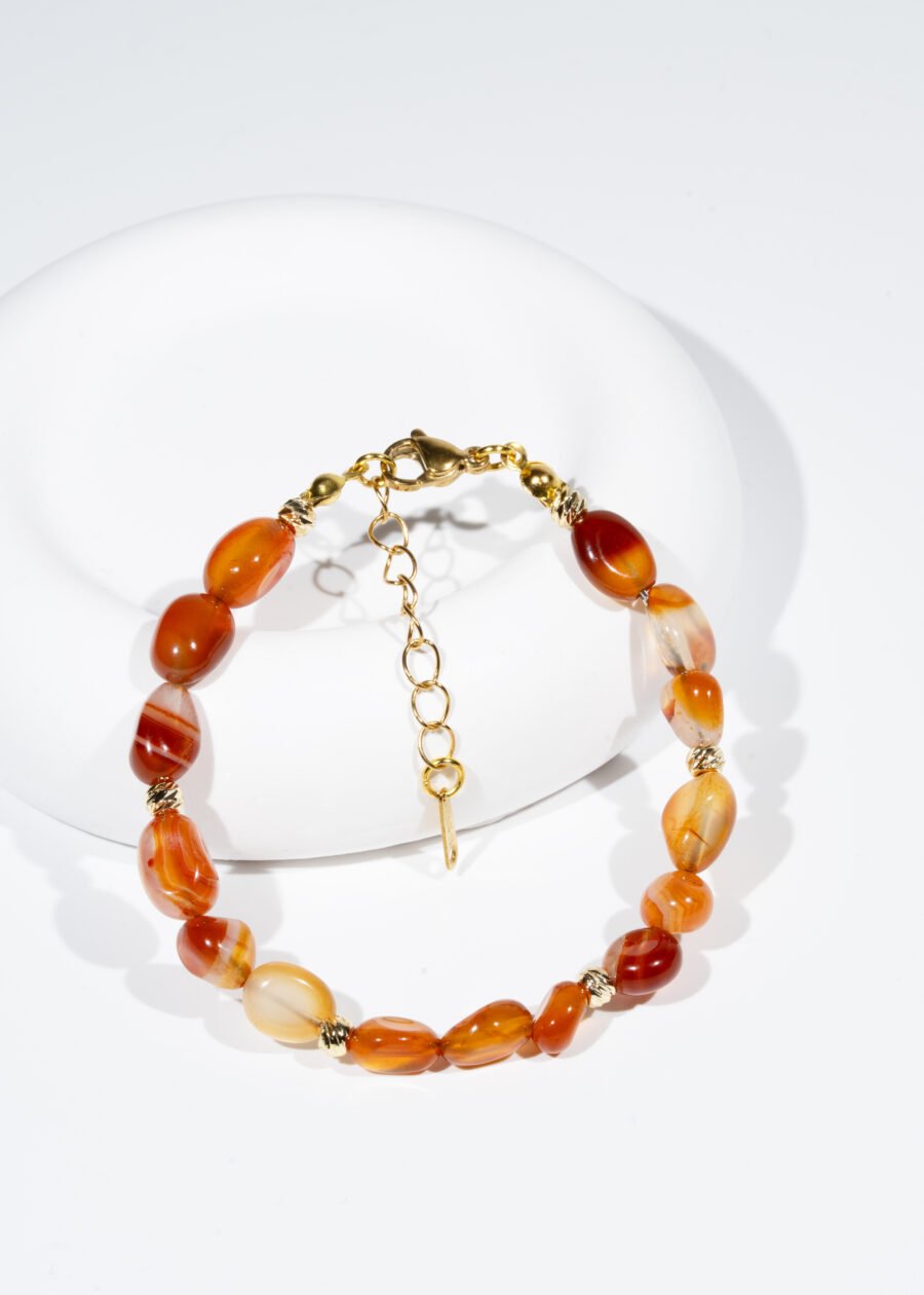 Dorika Top Detaylı Akik Doğal Taş Bileklik Dorika Top Detaylı Akik Doğal Taş Bileklik