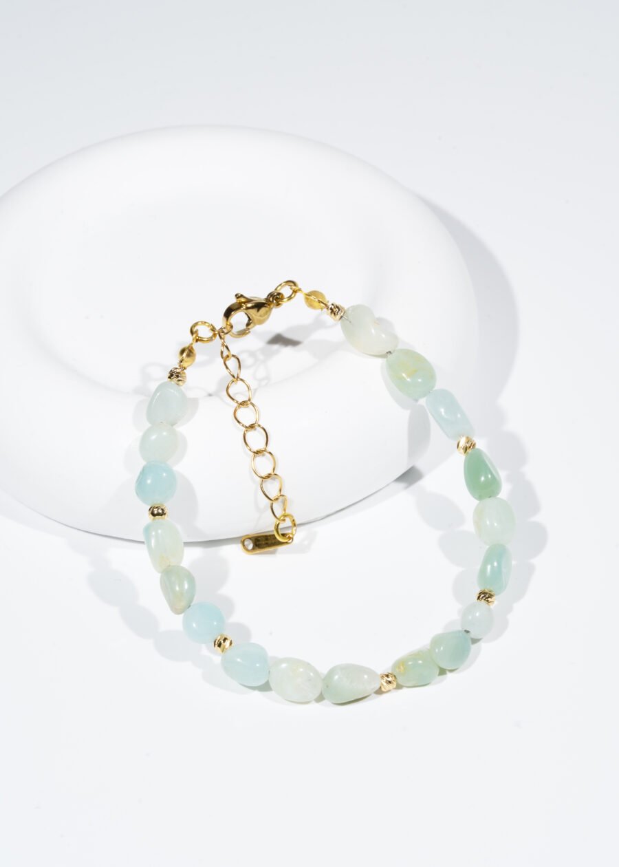 Dorika Top Detaylı Amazonit Doğal Taş Bileklik