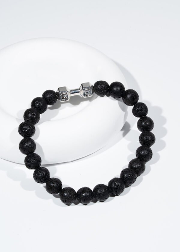 Dumbbell (Dambıl) Detaylı 8mm Lav Taşı Doğal Taş Bileklik