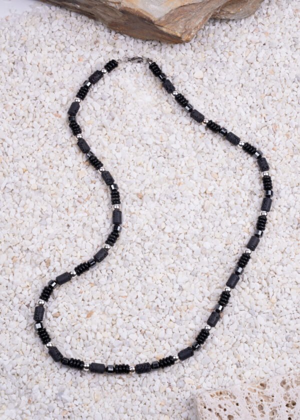 Obsidyen & Hematit & Lav taşı Doğal Taş Kolye