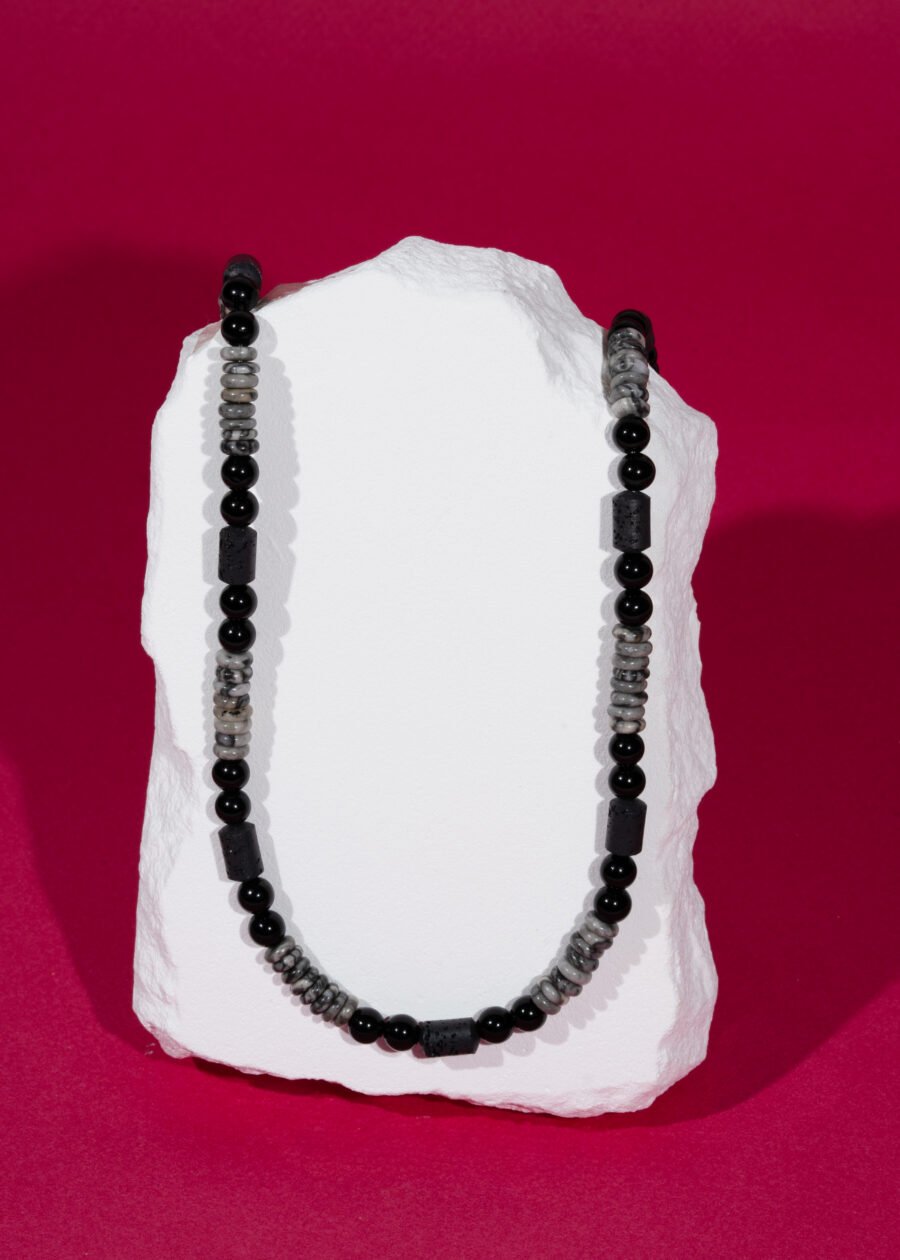 Obsidyen & Lav Taşı & Jasper Doğal Taş Kolye