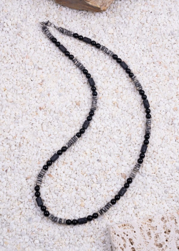 Obsidyen & Lav Taşı & Jasper Doğal Taş Kolye