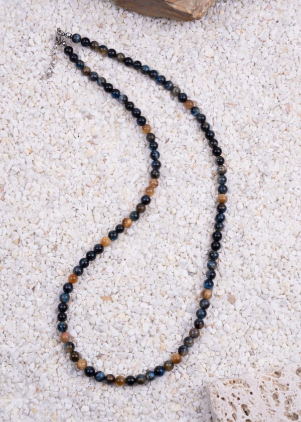 6mm Renkli Kaplan Gözü Doğal Taş Kolye