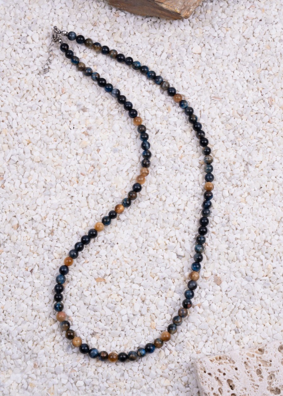 6mm Renkli Kaplan Gözü Doğal Taş Kolye