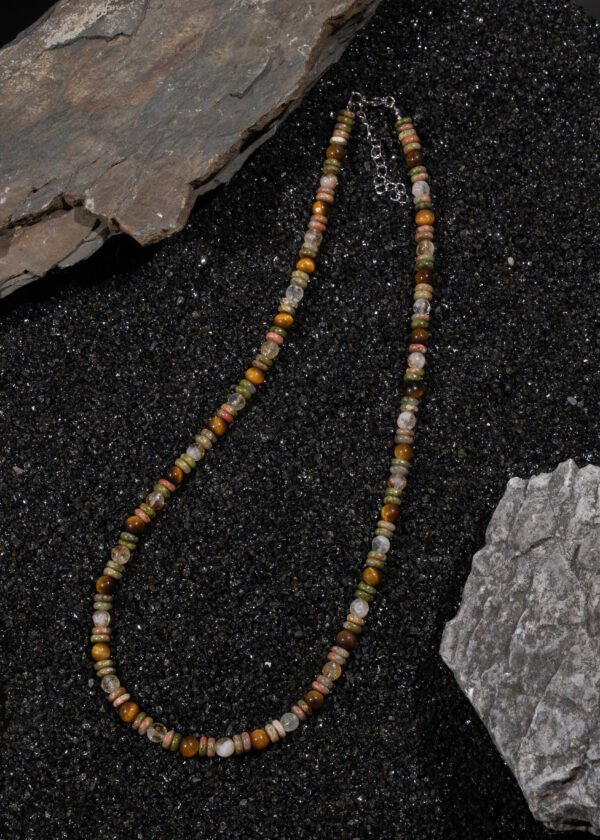 Unakit & Kaplan Gözü & Sitrin Doğal Taş Kolye