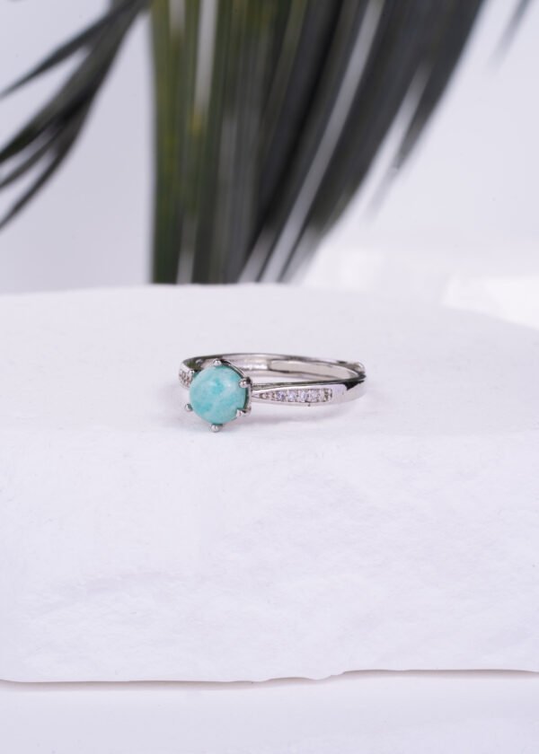 Ayarlanabilir Larimar Doğal Taş Yüzük - Görsel 2