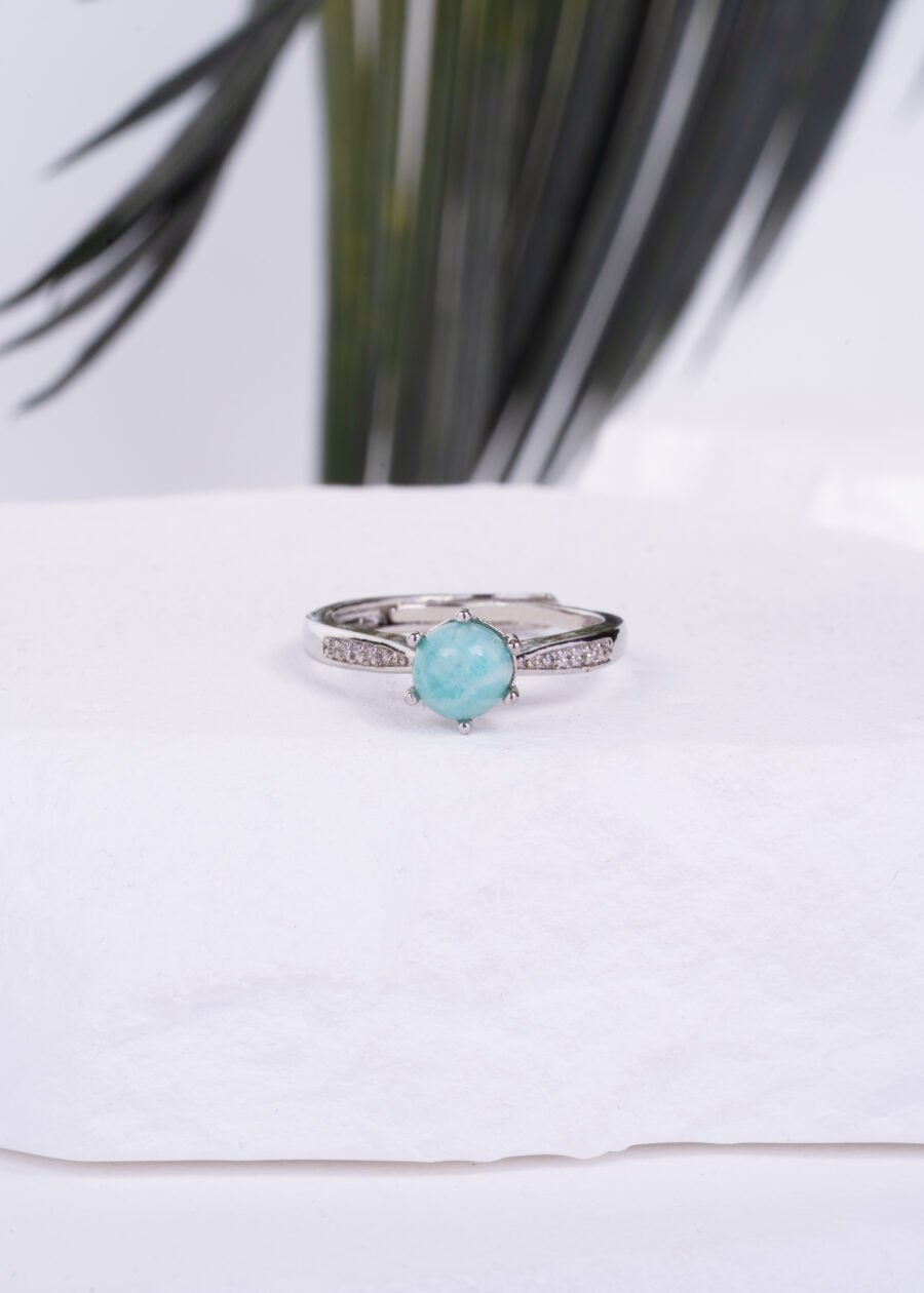 Ayarlanabilir Larimar Doğal Taş Yüzük