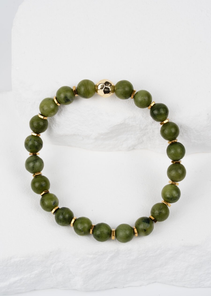 8mm Yeşim & Hematit Doğal Taş Bileklik