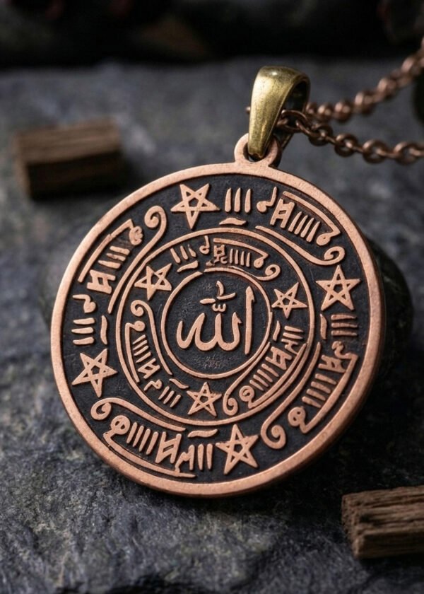 İsmi Azam Vefkli Celcelûtiyye Bakır Kolye