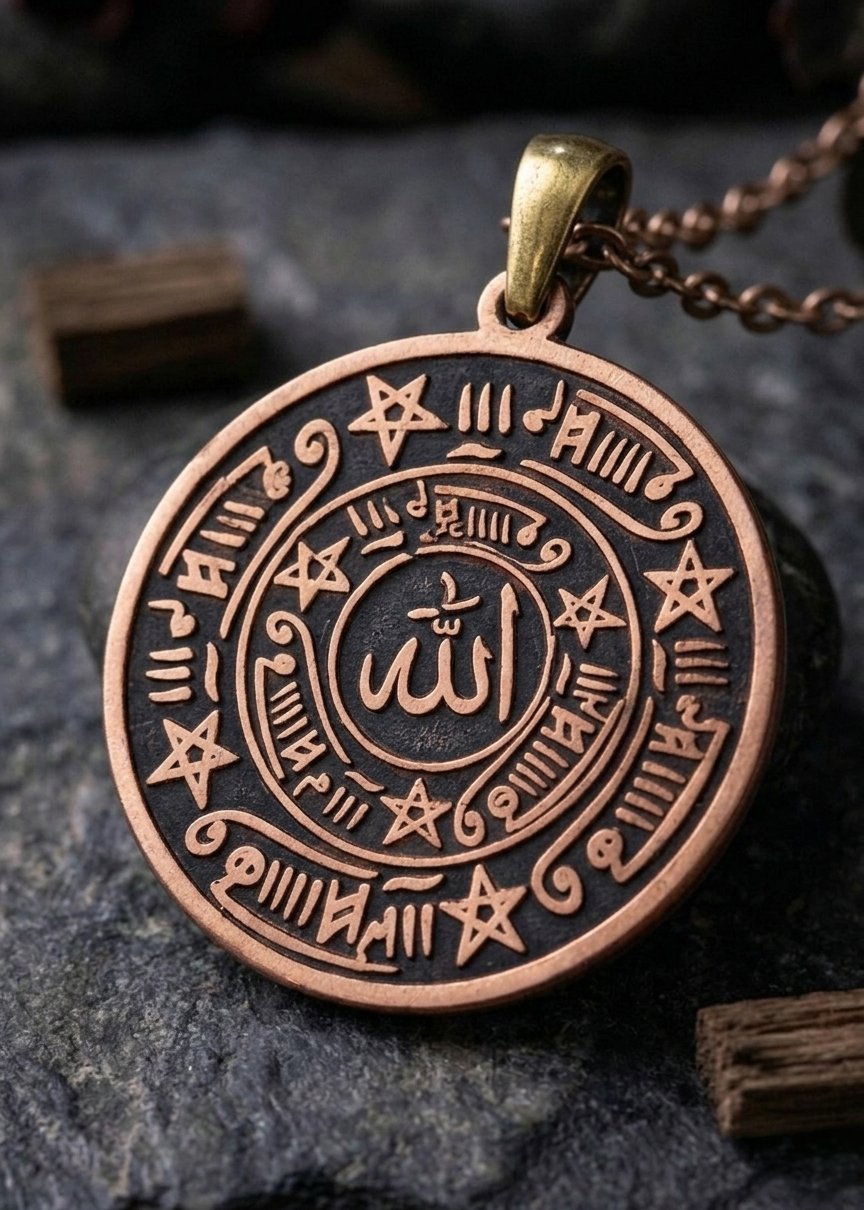 İsmi Azam Vefkli Celcelûtiyye Bakır Kolye İsmi Azam Vefkli Celcelûtiyye Bakır Kolye