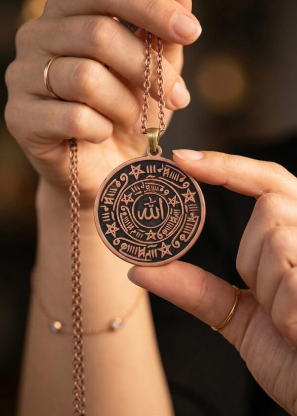 İsmi Azam Vefkli Celcelûtiyye Bakır Kolye - Görsel 5