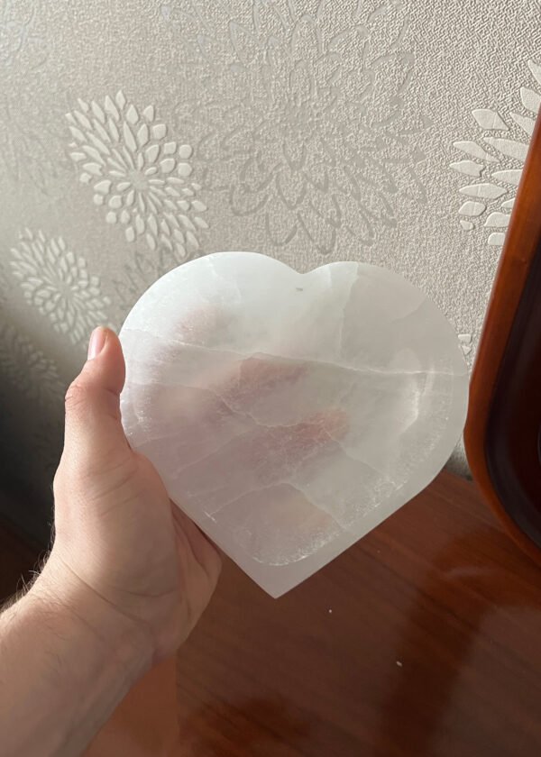 15 cm Kalp Şeklinde Selenit Doğal Taş Kase