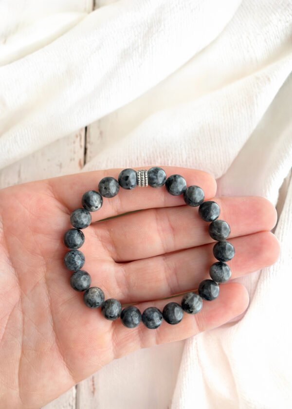 8mm Spektrolit Doğal Taş Bileklik - Görsel 4